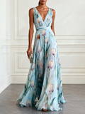 Lavinia | Tulip Print Chiffon Maxi Dress