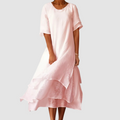 Millicent | Layered Linen Maxi Dress
